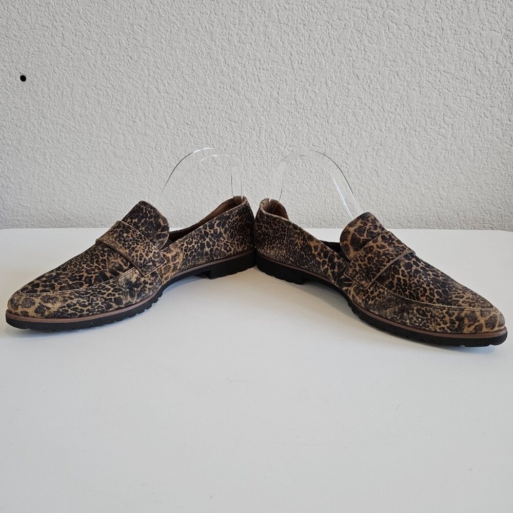 Paul Green Dara Loafer Safari Tan Flat Penny Loafer Leather Leopard Cheetah 6.5 - Picture 5 of 11